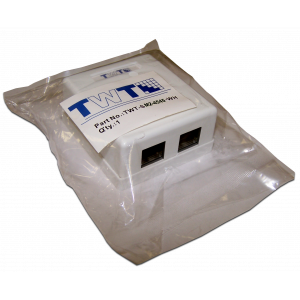 Wall mounting outlet with one or two RJ-45 category 5е UTP socket, white